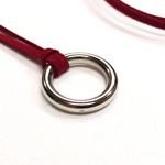 レッド　リングネックレス　外径21mm 