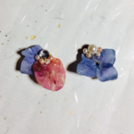 アジサイとバラ・イヤーカフset