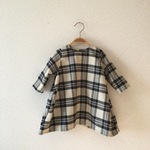 再再販★110㎝★チェックの立体マチ付きワンピース