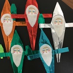 モールサンタ風折り紙サンタ♪キラキラ5人セット♡クリスマスオーナメント