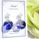 small garden＊パール×アジサイハーバリウムのピアス[チタンポスト]