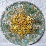 オルゴナイト コースター　透かし細工の花　クリア