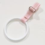 持ち手内径9㎝★こどものじぶん用つり革★ピンクドット×ホワイト