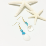 天然シェル♡ターコイズ♡マリンピアス