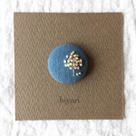 刺繍ブローチ 木 ブルー