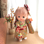  メルちゃんの着物セット*ベージュに花々