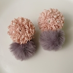 お花とファーの2wayピアス