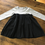 SALE90㎝グレーT×くろ無地スカート切替ワンピース
