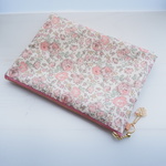 Ｋさまご予約品　★LIBERTY　Felicite　フェリシテ　あずきミルク　クリアポケットポーチ　Ａ５サイズ　１＋２分割ポケット付き ほかご同梱あり
