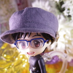 オビツ11　ねんどろいど、ヒカリヘッド等対応　キャスケット　パープルグレー