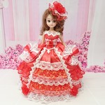 リカちゃん お姫様ドレス 一点物☆レッド