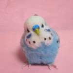 羊毛フェルト　リアルで可愛いセキセイインコ　オパーリン　水色　ゆこりん工房