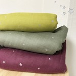 ダブルガーゼWガーゼ★カットクロスはぎれセット★箔プリント星柄秋冬カラー３色 生地 布