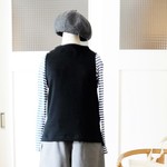 裏毛ボトルネックベスト（black)