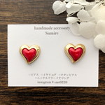 イギリス ハートボタンピアス／イヤリング