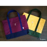 アルファベット入りレッスンバッグ☆通園バッグ☆入園準備☆エンジ、マスタード