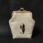 [reserve]刺繍 がま口 レオン カードケース