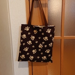 犬のあしあと柄トートバッグ《ぺたんこシリーズ》