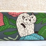 北欧の森の猫メガネ(ペンケース)ポーチ♡グレー