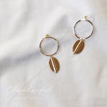leaf metal hoop earring