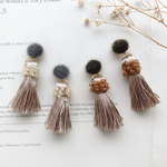 ファーカボション×タッセルピアス／イヤリング