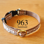 【猫用首輪No.98】ナチュラルな淡いブラウン