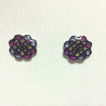 紫の八重✳︎イヤリング 送料込み