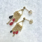 チェーンディップピアス(あかくろ)