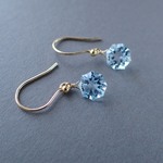 14kgf＊スターカット　ブルートパーズ　ピアス