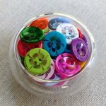13.5mm　透明のお花模様　アクリルボタン　アソート60個セット　P208