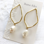 【pierce限定】silver925 matte gold × freshwater pearl pierce 