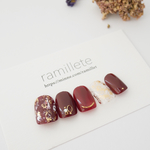 オトナnail☆ こっくりボルドー お着物ネイル