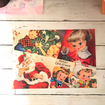 横向きタイプ ♡デザインペーパー♡A4サイズ レトロなクリスマス柄♡10枚セット     174