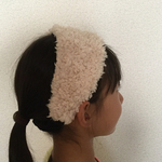 キッズサイズ☆ファーヘアバンド（プードルファーのミルクティベージュ）