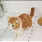 羊毛フェルト　猫　茶トラハチワレ猫さん　ねこ　ネコ　はちわれ猫　茶トラ猫