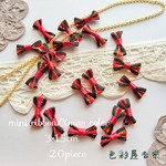 再販３✩２０個入　(赤緑)ミニリボン/クリスマスカラーリボン　色彩屋吉宗