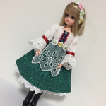 セール❤️フォークロアワンピース&ヘッドドレス リカちゃんサイズ