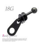 18G ファスナー ジッパー 個性的 ボディピアス 片耳 軟骨 TPB074 BK