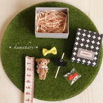 送料無料＊kumahari＊ミニチュア テディベア ライトブラウン【A】 ハロウィンセット 約3.5cm 