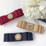 選べるビジュー✴︎シンプル上品バレッタ✴︎ラテ/ネイビー/ワイン
