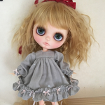 リボンいっぱいふわふわワンピグレー