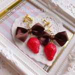 ちょこれーとりぼん×いちごピアスorイヤリング