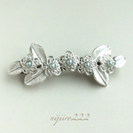 [6㎝] Silver Flower バレッタ ♪ 送料無料