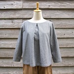 センタータックのブラウス 千鳥格子