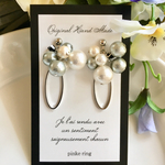 結婚式などに♡silverボリュームパールイヤリング（ピアス）