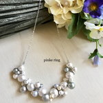 結婚式などに♡silverボリュームパールネックレス