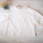フリルネックブラウス　白　M　RickRack