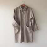 リネン100％のシンプルコート ＜グレージュ＞