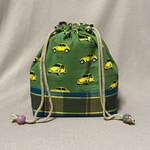 【SALE!】ランチバッグ(黄色いくるま)緑