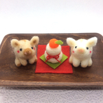 いのししの小さなお正月飾り　羊毛フェルト